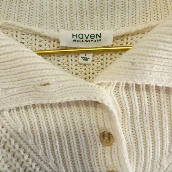 Haven Well Within Cream V-Neck Sweater - Picture 2 of 6